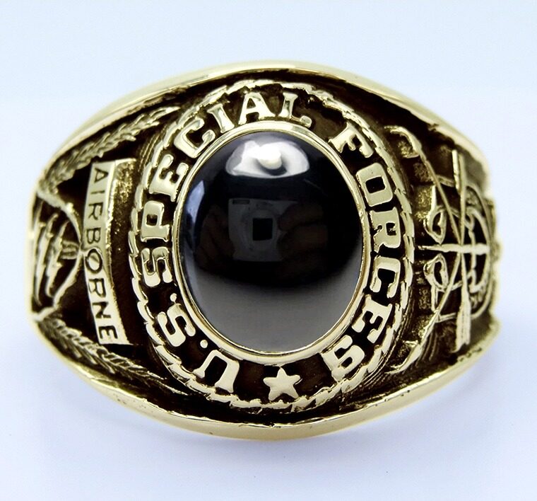 Green Beret Special Forces Ring – Sterling Gold Plated
